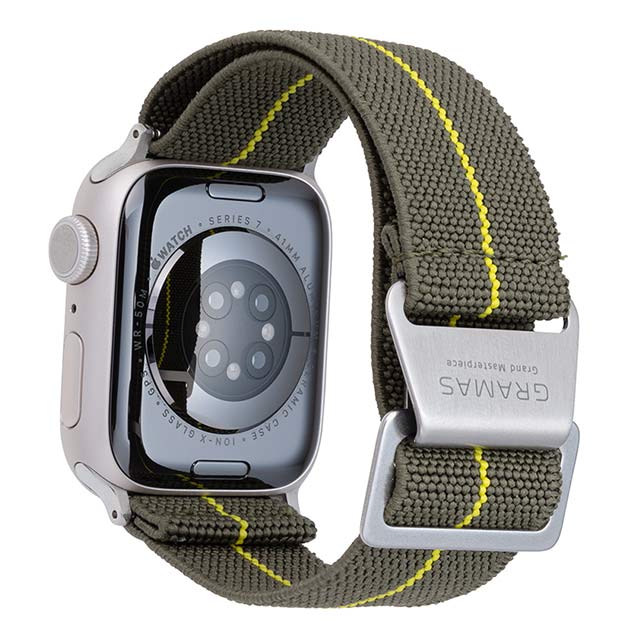 【Apple Watch バンド 49/45/44/42mm】”MARINE NATIONALE” STRAP (Khaki/Yellow) for Apple Watch Ultra2/SE(第2/1世代)/Series9/8/7/6/5/4/3/2/1サブ画像
