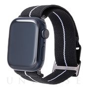 【Apple Watch バンド 49/45/44/42mm】”MARINE NATIONALE” STRAP (Black/White) for Apple Watch Ultra2/SE(第2/1世代)/Series9/8/7/6/5/4/3/2/1
