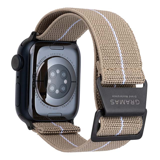 【Apple Watch バンド 41/40/38mm】”MARINE NATIONALE” STRAP (Tan/White) for Apple Watch SE(第2/1世代)/Series9/8/7/6/5/4/3/2/1サブ画像