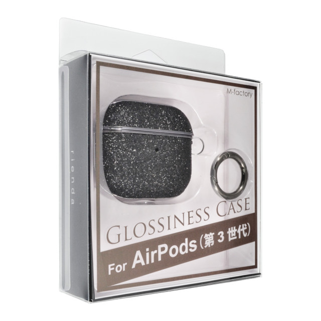 【AirPods(第3世代) ケース】rienda GLOSSINESS CASE グリッター (ブラック)サブ画像