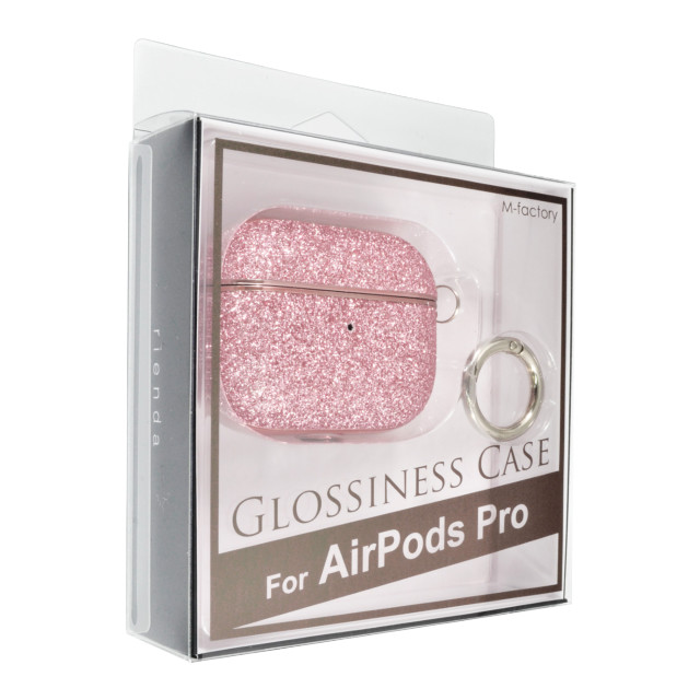 【AirPods Pro(第1世代) ケース】rienda GLOSSINESS CASE グリッター (ピンク)サブ画像