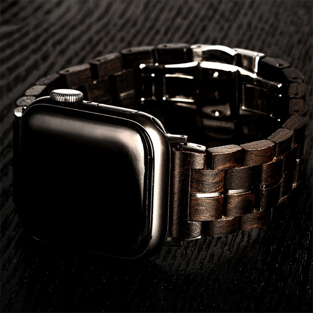 【Apple Watch バンド 41/40/38mm】天然木バンド (黒檀) for Apple Watch SE(第2/1世代)/Series9/8/7/6/5/4/3/2/1サブ画像
