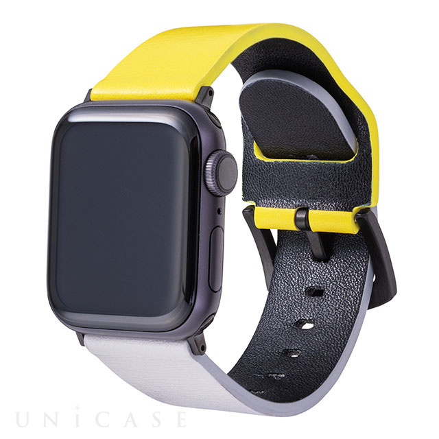 【Apple Watch バンド 49/45/44/42mm】“at Once” Genuine Leather Watchband (Black Metal) for Apple Watch Ultra2/SE(第2/1世代)/Series9/8/7/6/5/4/3/2/1