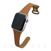 【Apple Watch バンド 49/45/44/42mm】ピンバックルスリムウェーブ (ブラウン) for Apple Watch Ultra2/1/SE(第2/1世代)/Series9/8/7/6/5/4/3/2/1