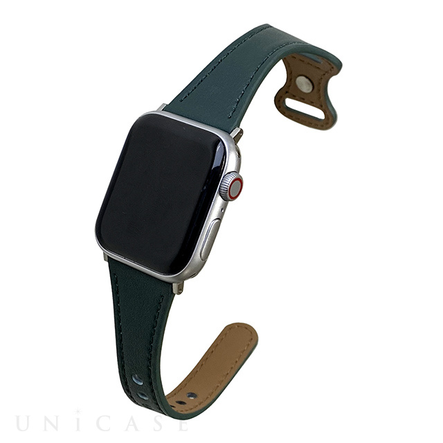【Apple Watch バンド 49/45/44/42mm】ピンバックルスリムウェーブ (グリーン) for Apple Watch Ultra2/1/SE(第2/1世代)/Series9/8/7/6/5/4/3/2/1