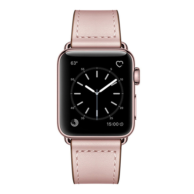 【Apple Watch バンド 49/45/44/42mm】ピンバックル レザー (サンドピンク) for Apple Watch Ultra2/1/SE(第2/1世代)/Series9/8/7/6/5/4/3/2/1サブ画像