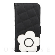 【iPhone13 ケース】DAISY PACH PU QUILT Leather Book Type Case (BLACK/WHITE)