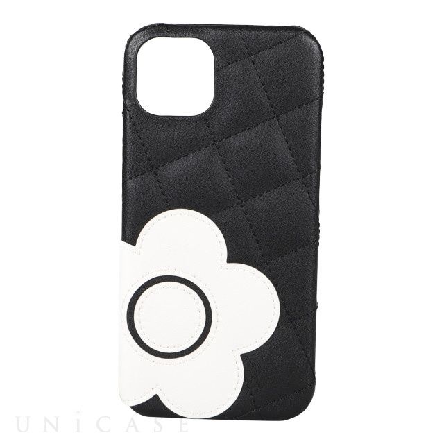 【iPhone13 ケース】DAISY PACH PU QUILT Leather Back Case (BLACK/WHITE)