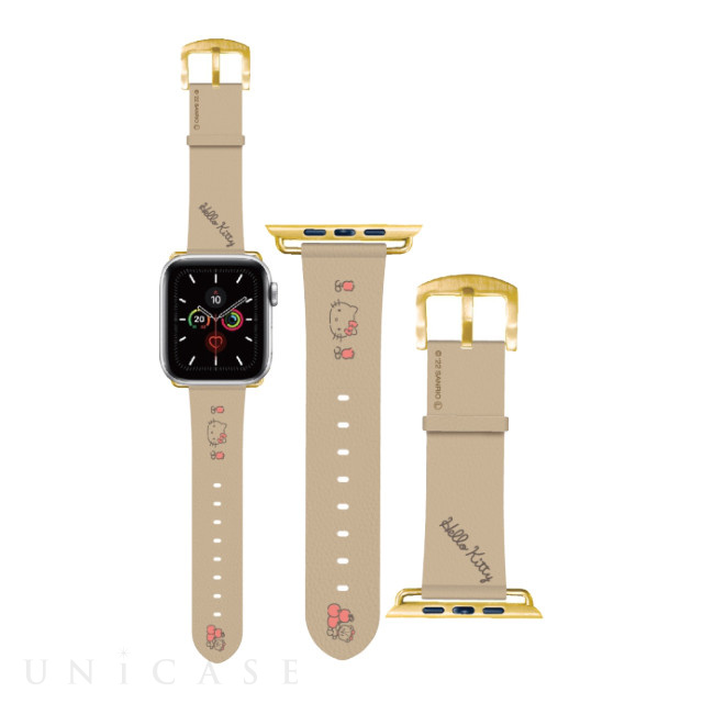 【Apple Watch バンド 45/44/42mm】サンリオキャラクターズ レザーバンド (ハローキティ) for Apple Watch SE(第2/1世代)/Series9/8/7/6/5/4/3/2/1