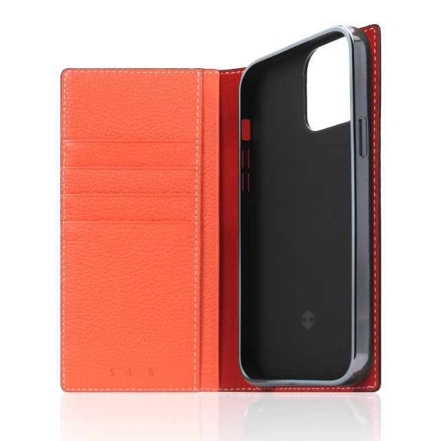【iPhone13 ケース】Neon Full Grain Leather Case (コーラル)サブ画像