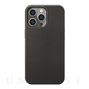 【iPhone13 Pro ケース】MagSafe対応 PUレザーケース (ブラック)