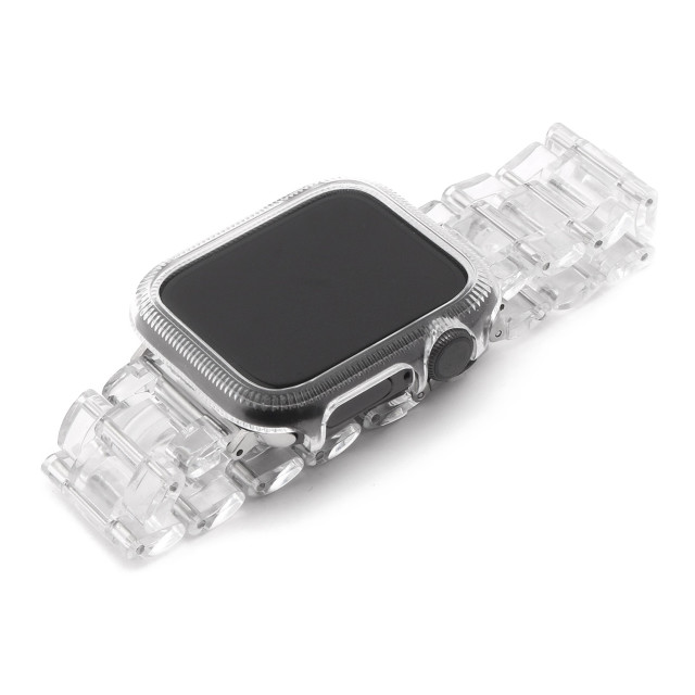 【Apple Watch バンド 45mm】保護ケース付きクリアチェーンバンド (クリア) for Apple Watch Series7サブ画像