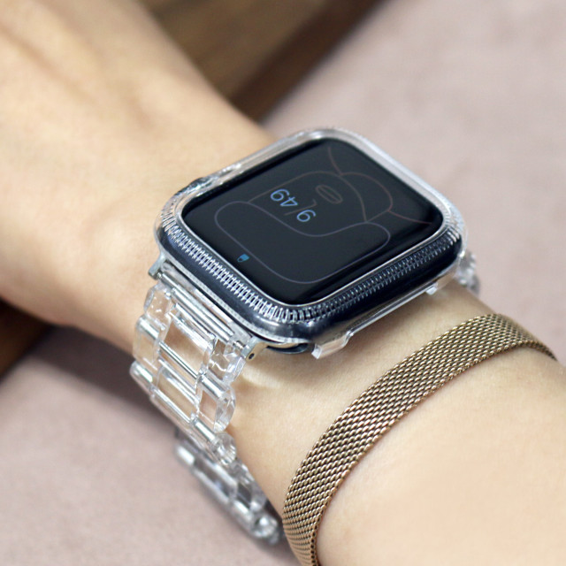 【Apple Watch バンド 41mm】保護ケース付きクリアチェーンバンド (クリア) for Apple Watch Series8/7サブ画像