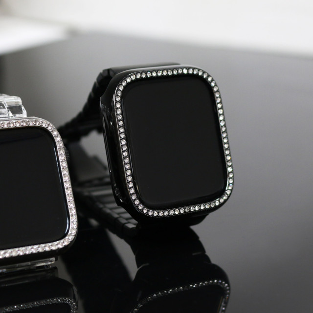 【Apple Watch ケース 45mm】ラインストーンケース (ブラック) for Apple Watch Series9/8/7サブ画像