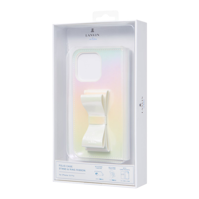 【iPhone13 Pro ケース】Folio Case Stand ＆ Ring Ribbon (Aurora)サブ画像