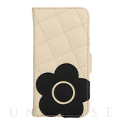 【iPhoneSE(第3/2世代)/8/7 ケース】DAISY PACH PU QUILT Leather Book Type Case (IVORY/BLACK)