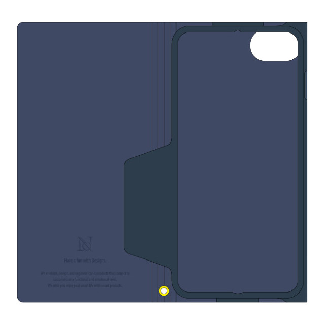 【iPhoneSE(第3/2世代)/8/7/6s/6 ケース】手帳型ケース FLAMINGO (Blue Gray)サブ画像