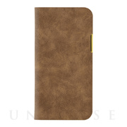 【iPhone14/13 ケース】手帳型ケース Flat. (Brown)