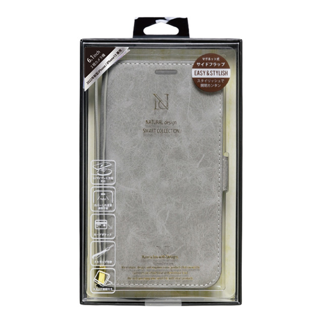 【iPhone14/13 ケース】手帳型ケース Style Natural (Gray)goods_nameサブ画像