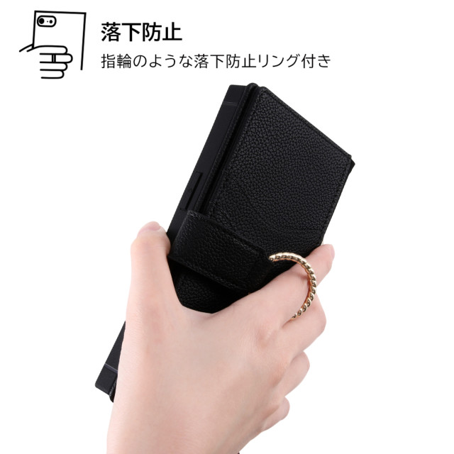 【iPhone14 Pro ケース】耐衝撃 手帳型レザーケース  KAKU Ring (ピンク)サブ画像