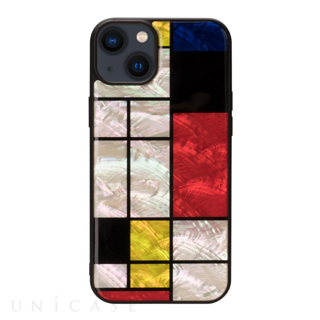 【iPhone14 Plus ケース】天然貝ケース (Mondrian)