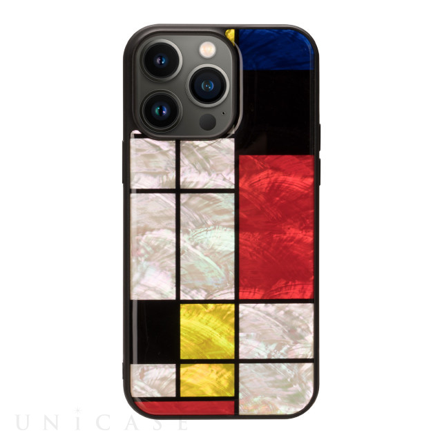 【iPhone14 Pro Max ケース】天然貝ケース (Mondrian)