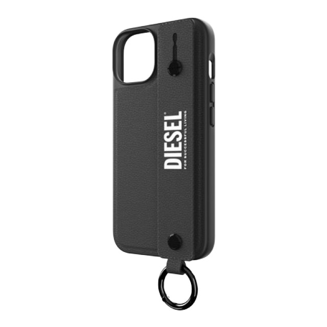 【iPhone14 ケース】Leather Handstrap Case (Black/White)サブ画像