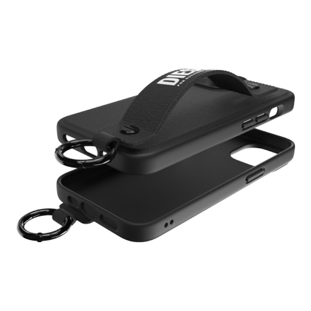 【iPhone14 ケース】Leather Handstrap Case (Black/White)goods_nameサブ画像