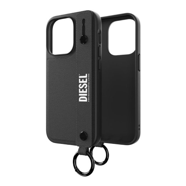【iPhone14 Pro ケース】Leather Handstrap Case (Black/White)goods_nameサブ画像