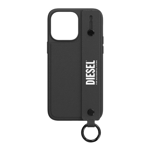 【iPhone14 Pro Max ケース】Leather Handstrap Case (Black/White)サブ画像