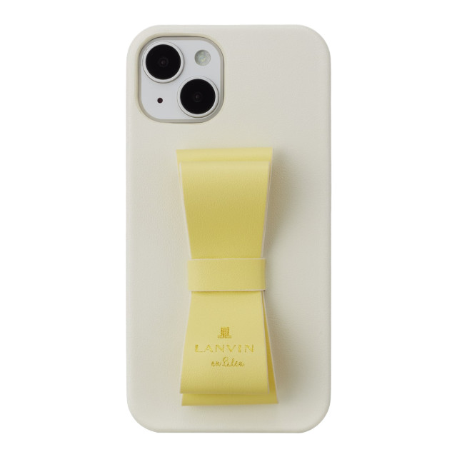 【iPhone14 ケース】Slim Wrap Case Stand ＆ Ring Ribbon (Vintage White/Lemon Yellow)サブ画像