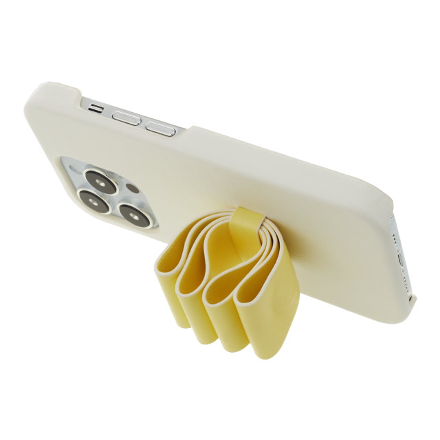 【iPhone14 Pro ケース】Slim Wrap Case Stand ＆ Ring Ribbon (Vintage White/Lemon Yellow)サブ画像