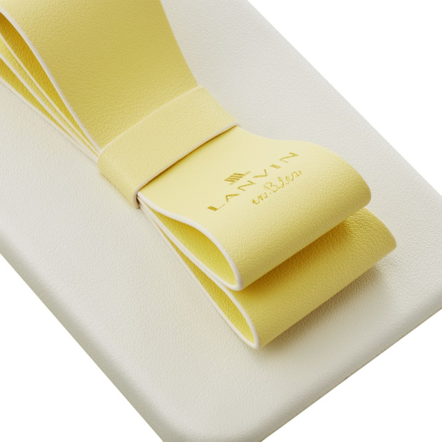 【iPhone14 Plus ケース】Slim Wrap Case Stand ＆ Ring Ribbon (Vintage White/Lemon Yellow)サブ画像