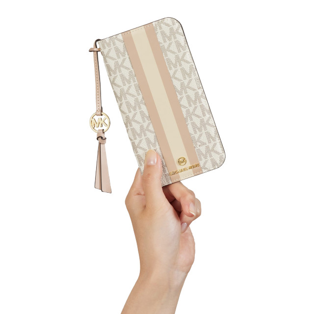 【iPhone14 Plus ケース】Folio Case Stripe with Tassel Charm for MagSafe (Vanilla)サブ画像