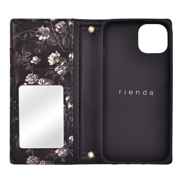 【iPhone14 Pro ケース】rienda スクエア手帳 (ブラック)サブ画像