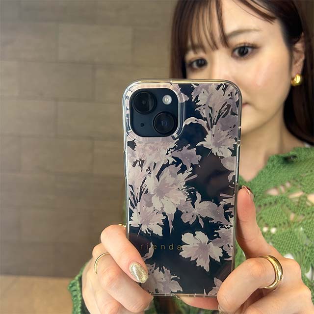【iPhone14/13 ケース】rienda TPUクリアケース (Dress Flower/くすみピンク)サブ画像