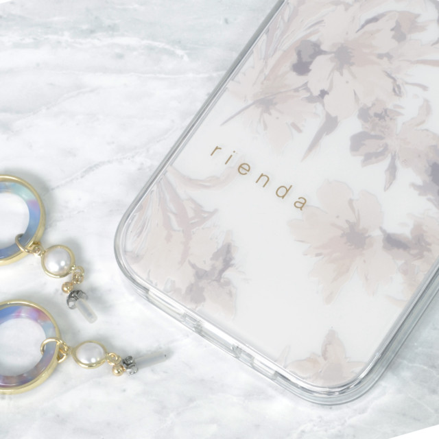 【iPhone14 Pro ケース】rienda TPUクリアケース (Dress Flower/くすみホワイト)サブ画像