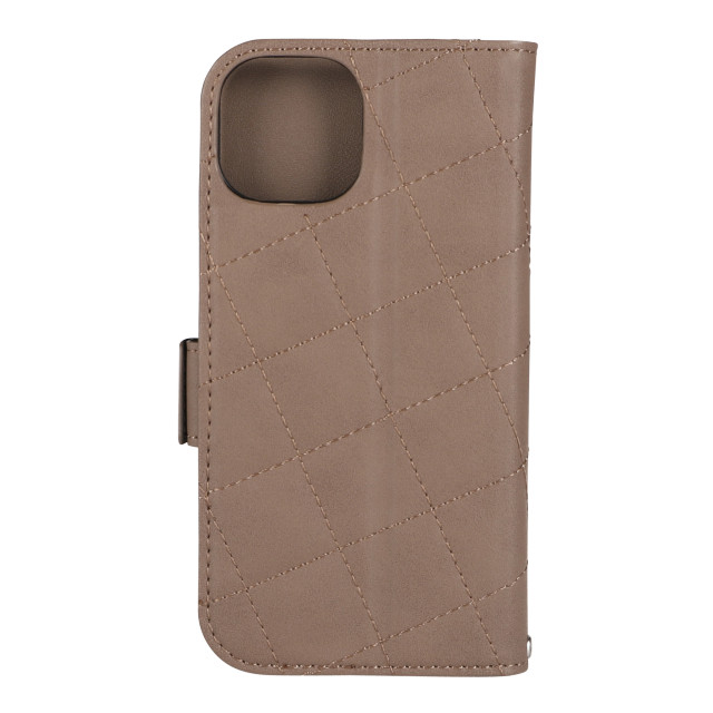 【iPhone14/13 ケース】DAISY PACH PU QUILT Leather Book Type Case (TAUPE/BLACK)サブ画像