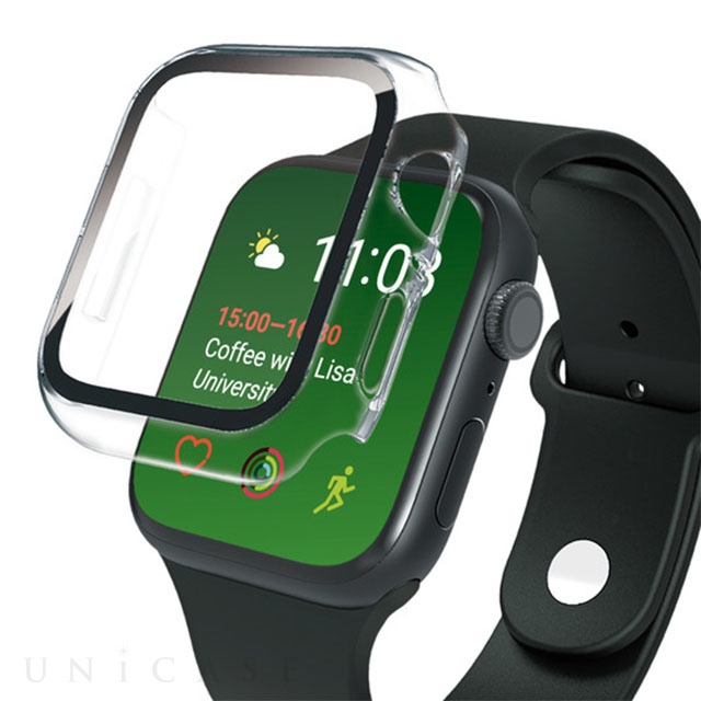 【Apple Watch ケース 41mm】ゴリラガラス 高透明 ガラス一体型PCケース (クリア) for Apple Watch Series9/8/7
