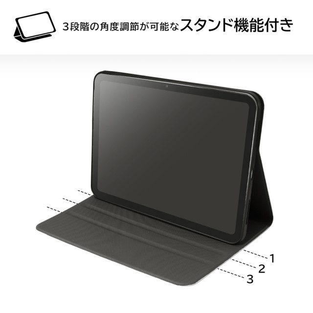 【iPad(10.9inch)(第10世代) ケース】手帳型ケース スタンド機能付き オートスリープ機能対応 (ブラック)サブ画像