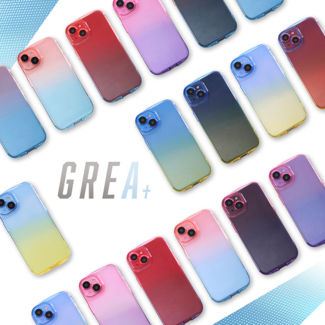 【iPhone14 ケース】耐衝撃 TPUソフトケース グラデーション GREA (ブルー/イエロー)サブ画像