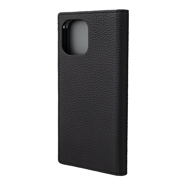 【アウトレット】【iPhone12 Pro Max ケース】Shrunken-Calf Leather Book Case (Black)サブ画像