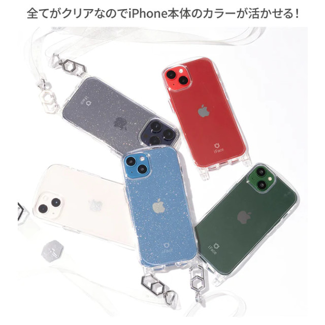 【iPhone14 ケース】iFace Hang and クリアケース/ショルダーストラップセット (クリア/ラメ)サブ画像