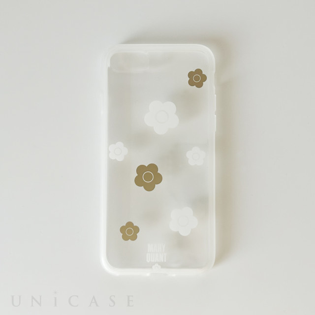【iPhoneSE(第3/2世代)/8 ケース】RANDOM DAISY Hybrid Clear Case (WHITE/GOLD)