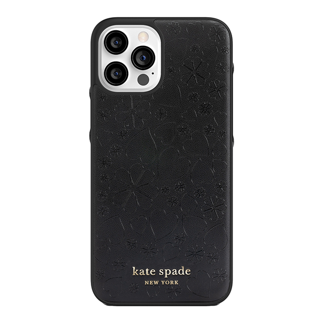 【アウトレット】【iPhone12 Pro Max ケース】Wrap Case (Black Crumbs/Clover Hearts Printed Pattern/Gold Sticker Logo)サブ画像