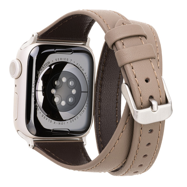 【Apple Watch バンド 41/40/38mm】”Cornet” 二重巻きレザーバンド (ココアブラウン) for Apple Watch SE(第2/1世代)/Series9/8/7/6/5/4/3/2/1サブ画像