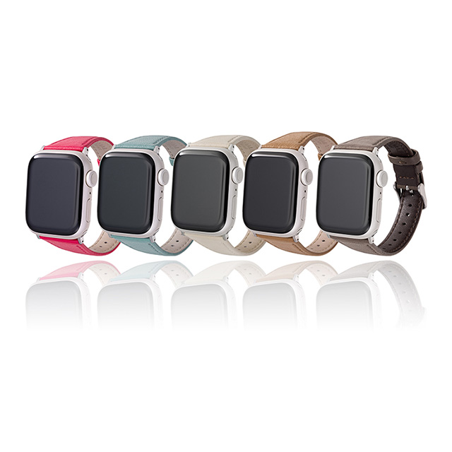 【Apple Watch バンド 41/40/38mm】”Lumiere” 強力撥水レザーバンド (カメリアピンク) for Apple Watch SE(第2/1世代)/Series9/8/7/6/5/4/3/2/1サブ画像
