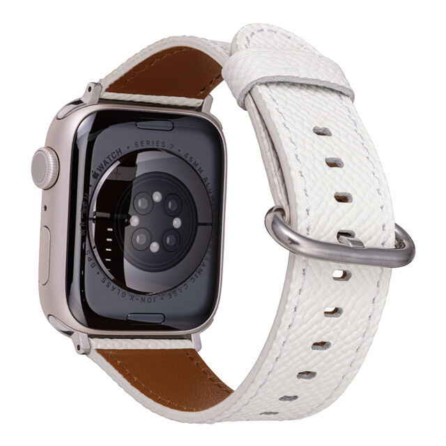 【Apple Watch バンド 49/45/44/42mm】”Mijas” クロスグレインレザーバンド (ホワイト) for Apple Watch Ultra2/1/SE(第2/1世代)/Series9/8/7/6/5/4/3/2/1サブ画像