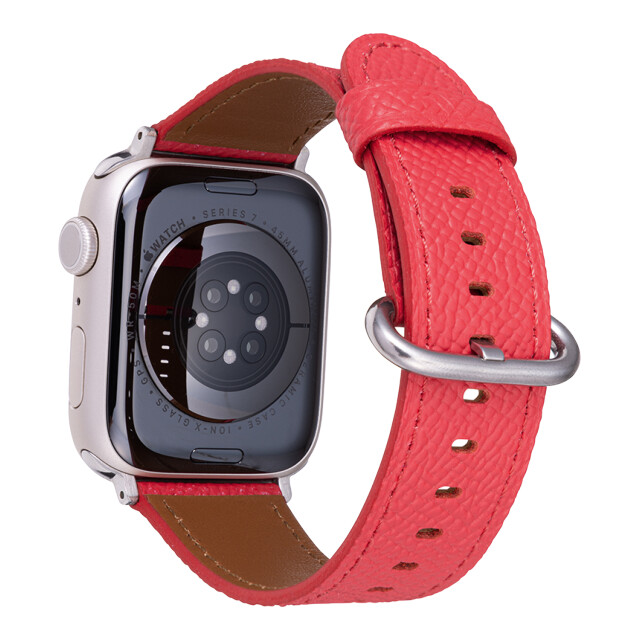 【Apple Watch バンド 49/45/44/42mm】”Mijas” クロスグレインレザーバンド (カーマイン) for Apple Watch Ultra2/1/SE(第2/1世代)/Series9/8/7/6/5/4/3/2/1サブ画像