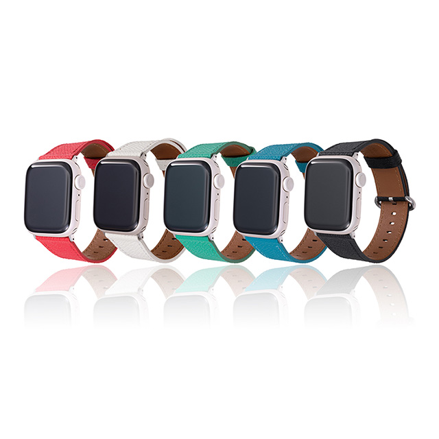 【Apple Watch バンド 41/40/38mm】”Mijas” クロスグレインレザーバンド (ターコイズ) for Apple Watch SE(第2/1世代)/Series9/8/7/6/5/4/3/2/1サブ画像